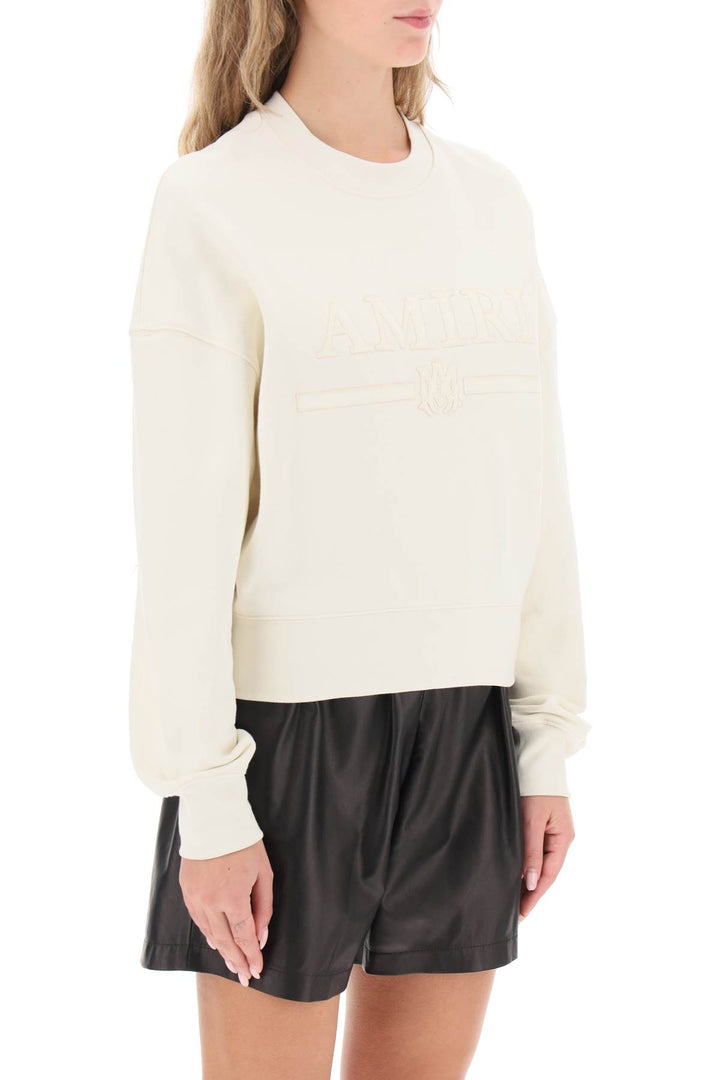 Crew Neck Sweatshirt With Logo Patch - Amiri - Women