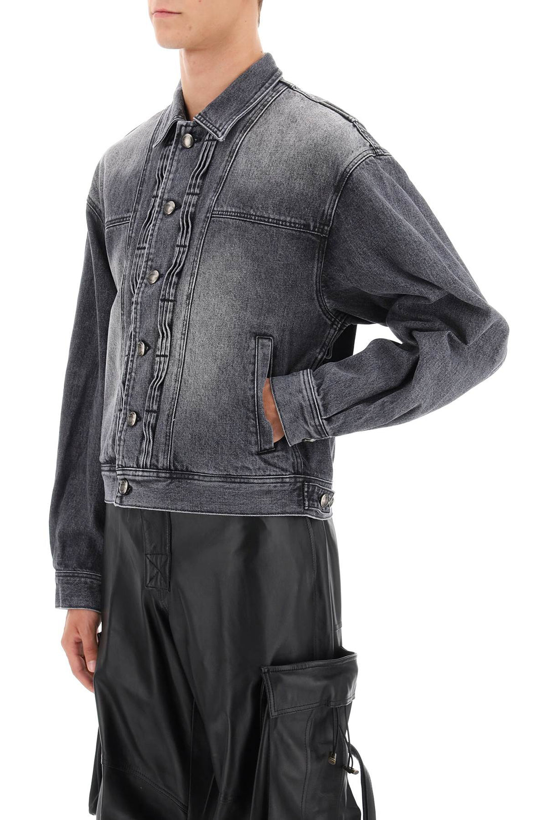 Denim Jacket With Wavy Details - Andersson Bell - Men