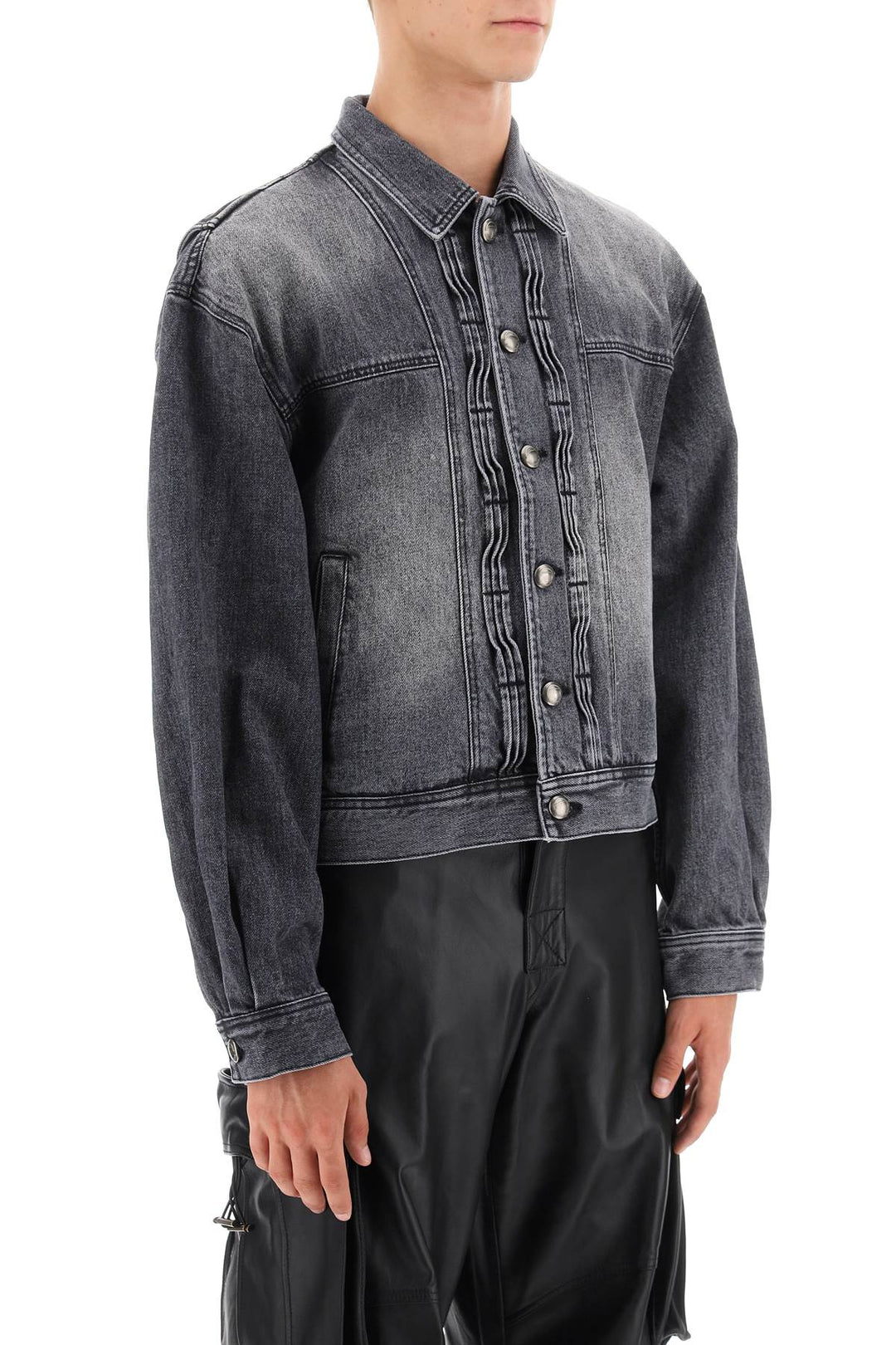 Denim Jacket With Wavy Details - Andersson Bell - Men