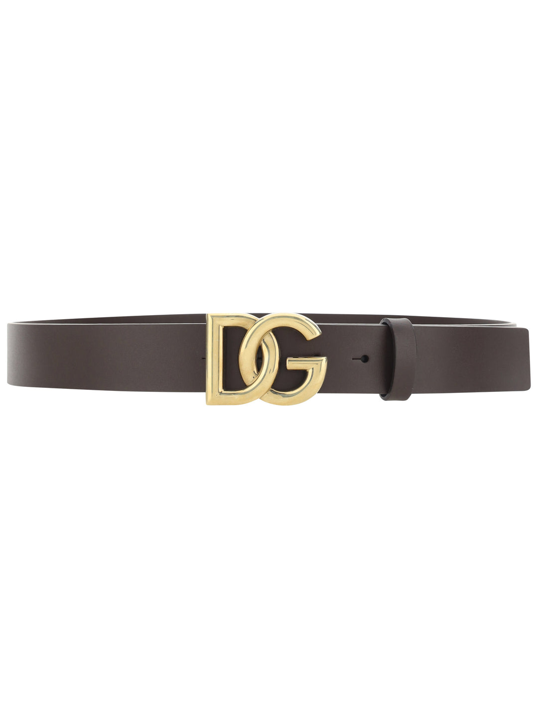 Leather logoed belt