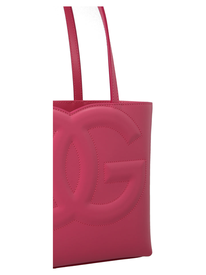 Small Logo Shopping Bag Tote Bag Fuchsia