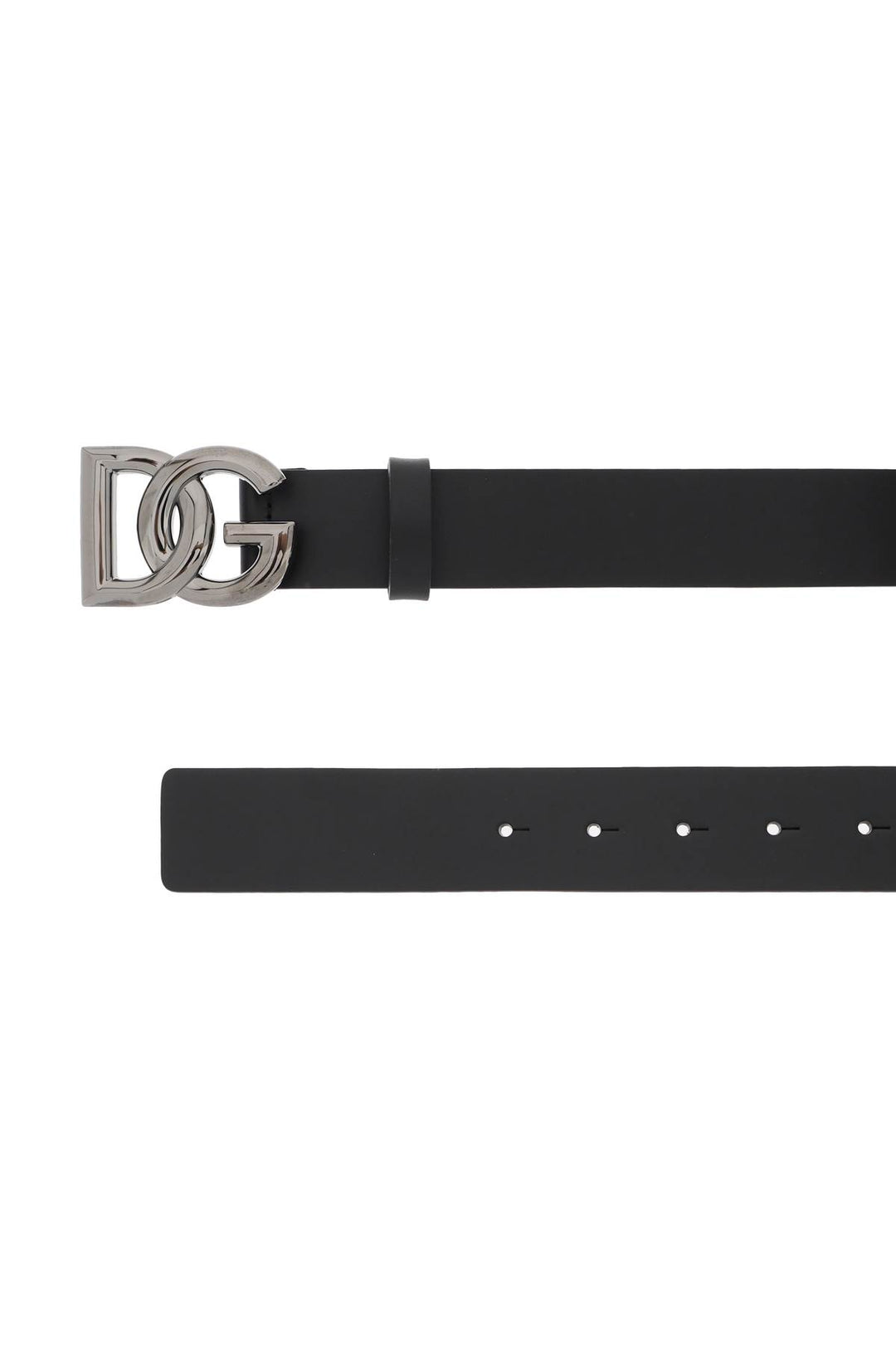 Lux Leather Belt With Crossed Dg Logo - Dolce & Gabbana - Men