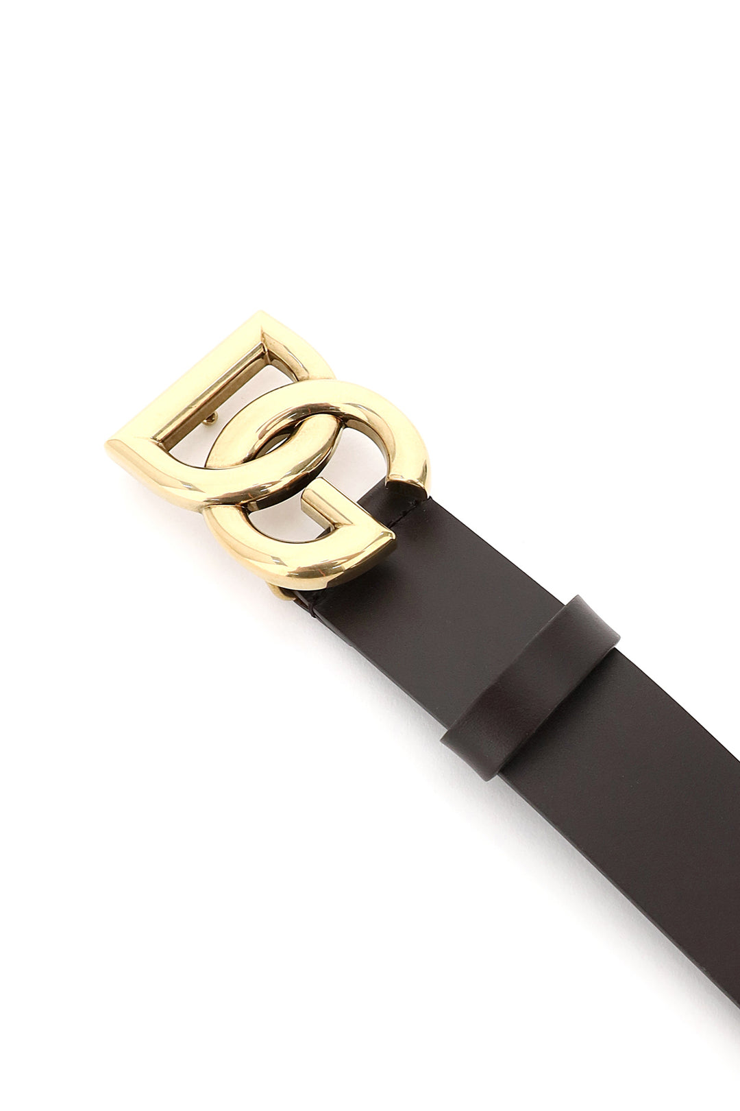 Lux Leather Belt With Crossed Dg Logo - Dolce & Gabbana - Men