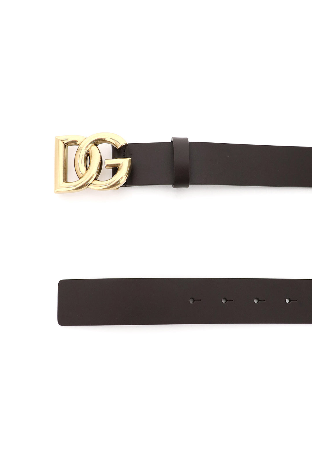 Lux Leather Belt With Crossed Dg Logo - Dolce & Gabbana - Men