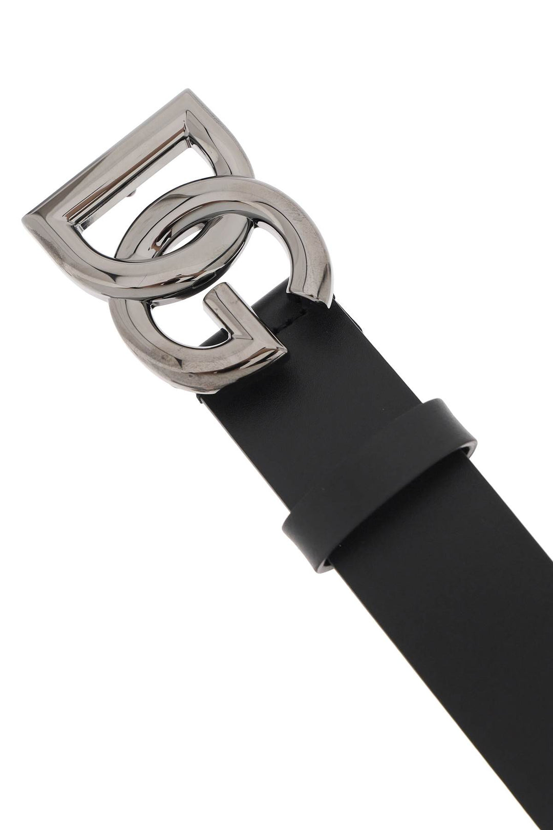 Lux Leather Belt With Crossed Dg Logo - Dolce & Gabbana - Men