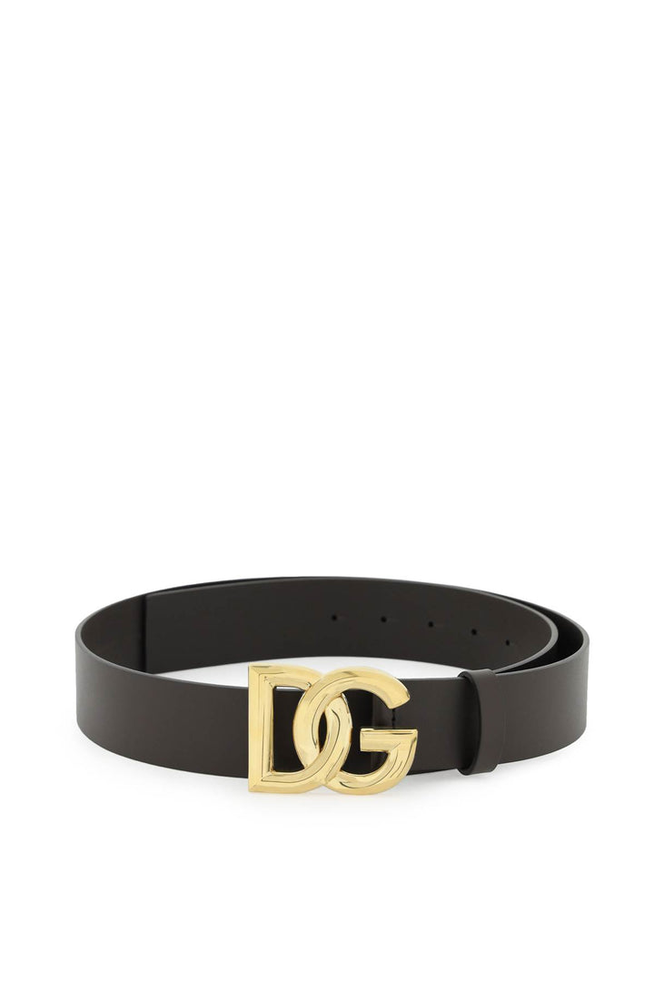 Lux Leather Belt With Dg Buckle - Dolce & Gabbana - Men