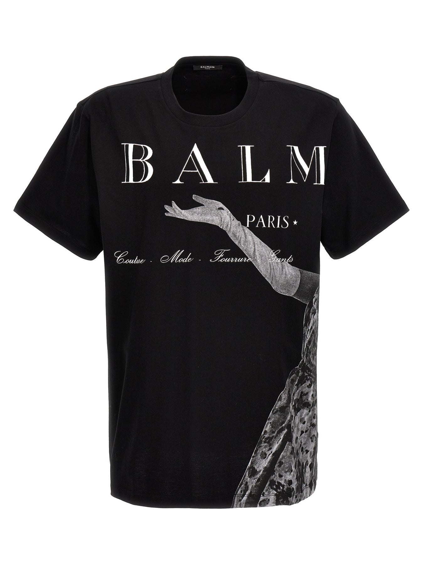 BALMAIN PRINTED T-SHIRT WHITE/BLACK