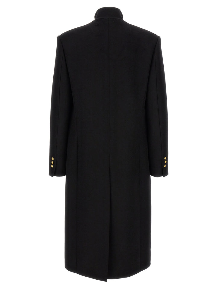 Single-Breasted Long Coat Coats, Trench Coats Black