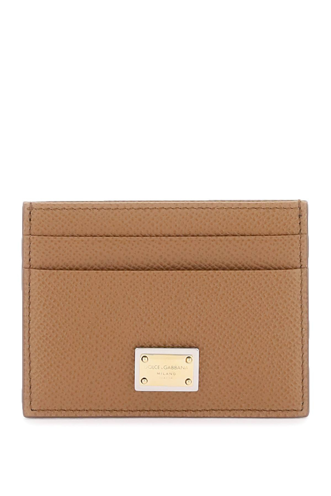 Leather Card Holder With Logo Plaque - Dolce & Gabbana - Women