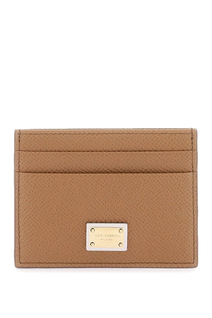 Leather Card Holder With Logo Plaque - Dolce & Gabbana - Women