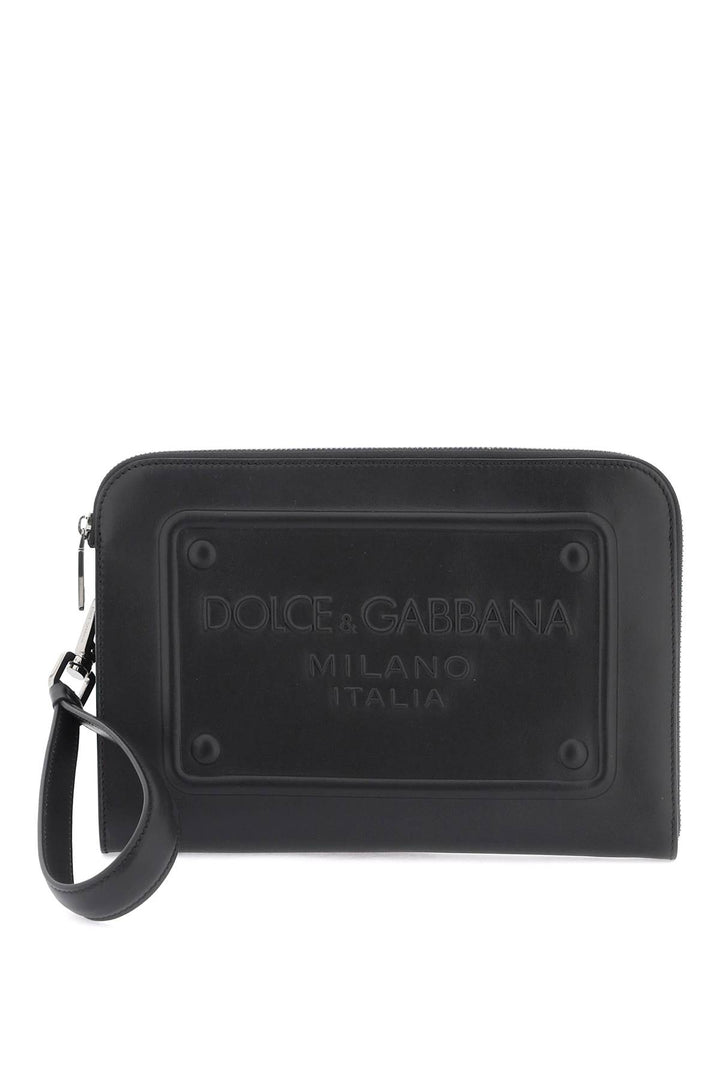 Pouch With Embossed Logo - Dolce & Gabbana - Men