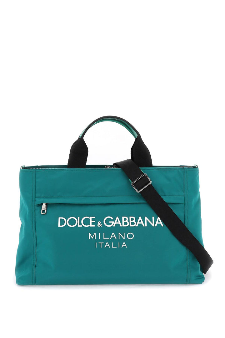 Rubberized Logo Nylon Duffle Bag - Dolce & Gabbana - Men