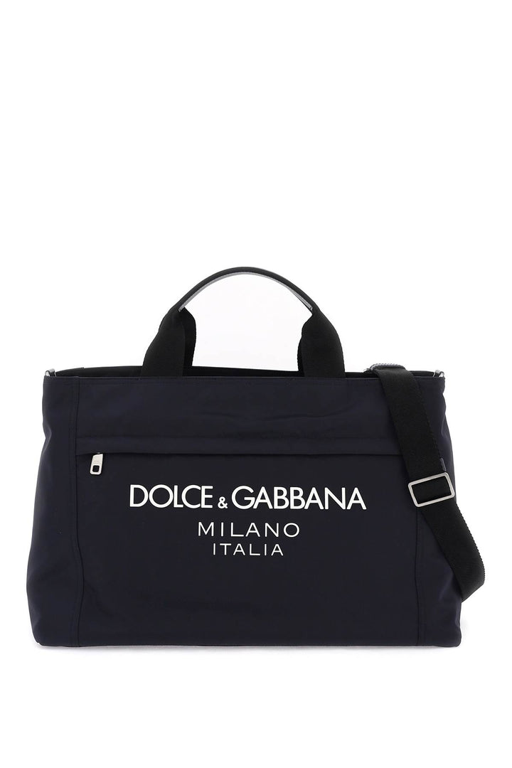 Rubberized Logo Nylon Duffle Bag - Dolce & Gabbana - Men