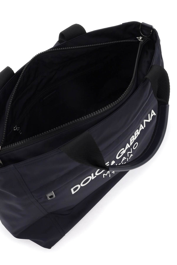 Rubberized Logo Nylon Duffle Bag - Dolce & Gabbana - Men