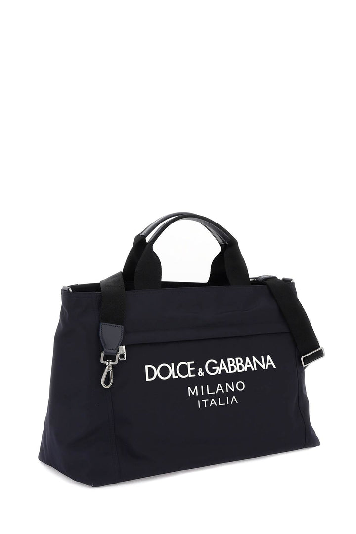 Rubberized Logo Nylon Duffle Bag - Dolce & Gabbana - Men