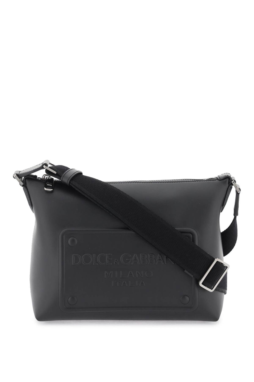 Leather Crossbody Bag With Debossed Logo - Dolce & Gabbana - Men