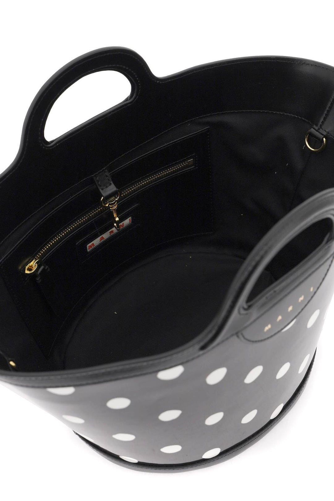 Patent Leather Tropicalia Bucket Bag With Polka Dot Pattern - Marni - Women