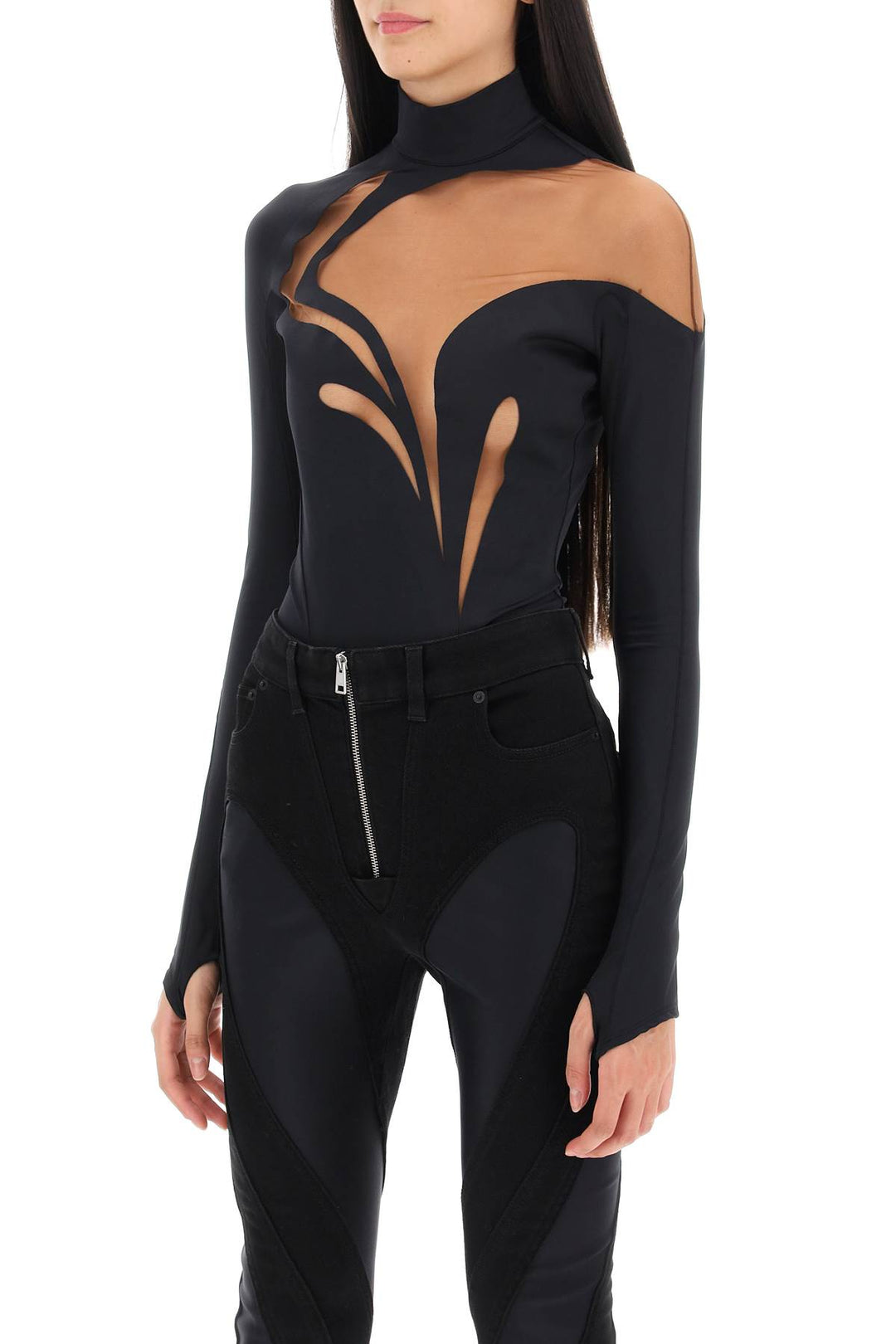 Long Sleeved Swirly Bodysuit - Mugler - Women