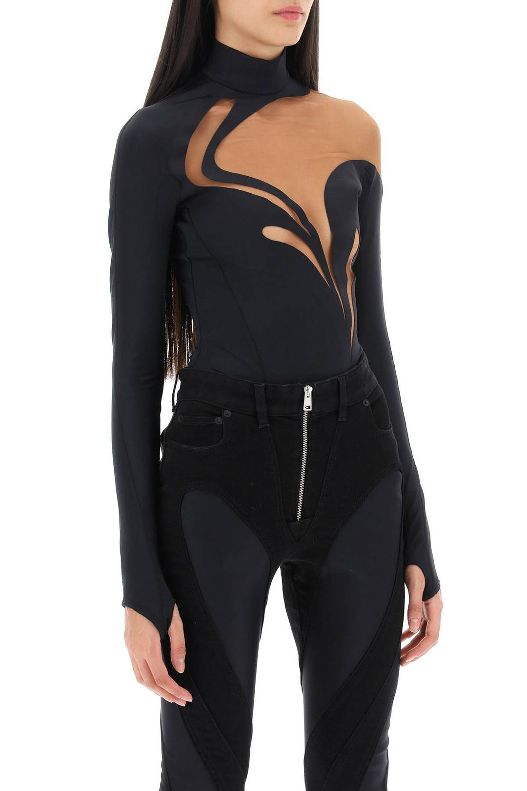 Long Sleeved Swirly Bodysuit - Mugler - Women