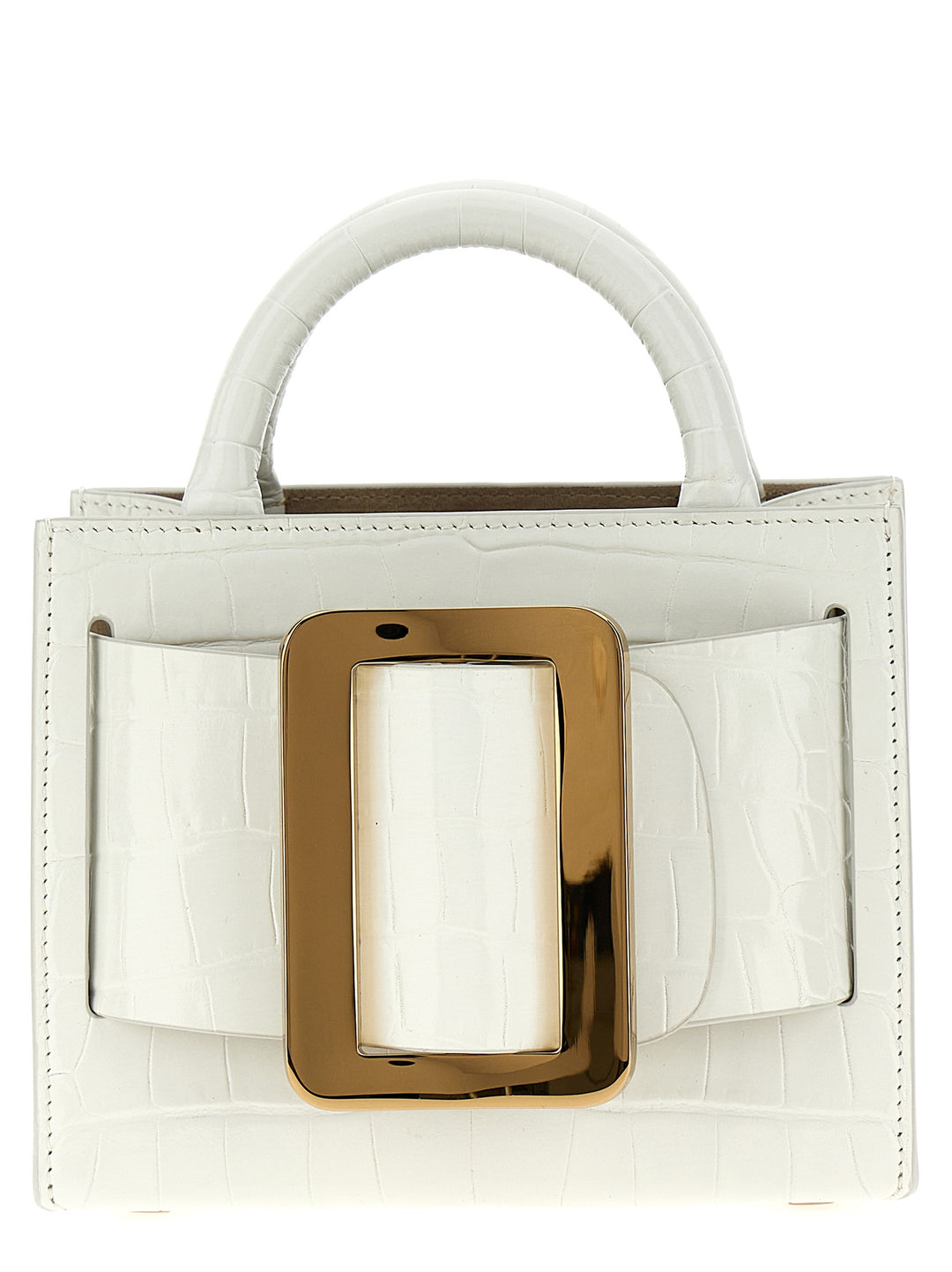 Bobby 18 Croc-Embossed Hand Bags White