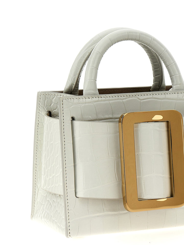 Bobby 18 Croc-Embossed Hand Bags White