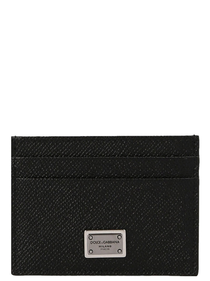 Logo Tag Card Holder Wallets, Card Holders Black