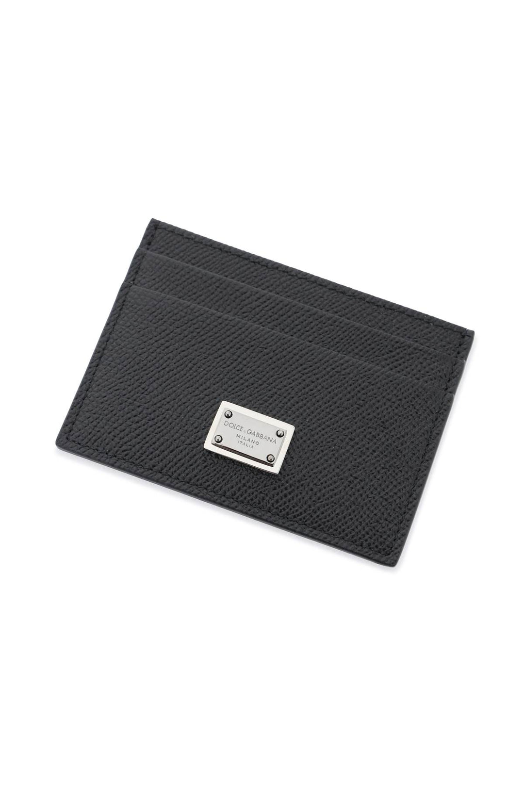 Leather Card Holder With Logo Plate - Dolce & Gabbana - Men