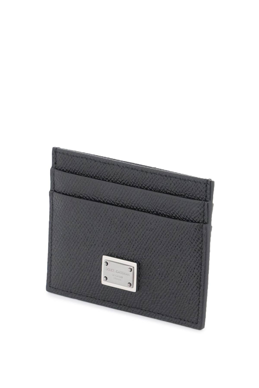 Leather Card Holder With Logo Plate - Dolce & Gabbana - Men