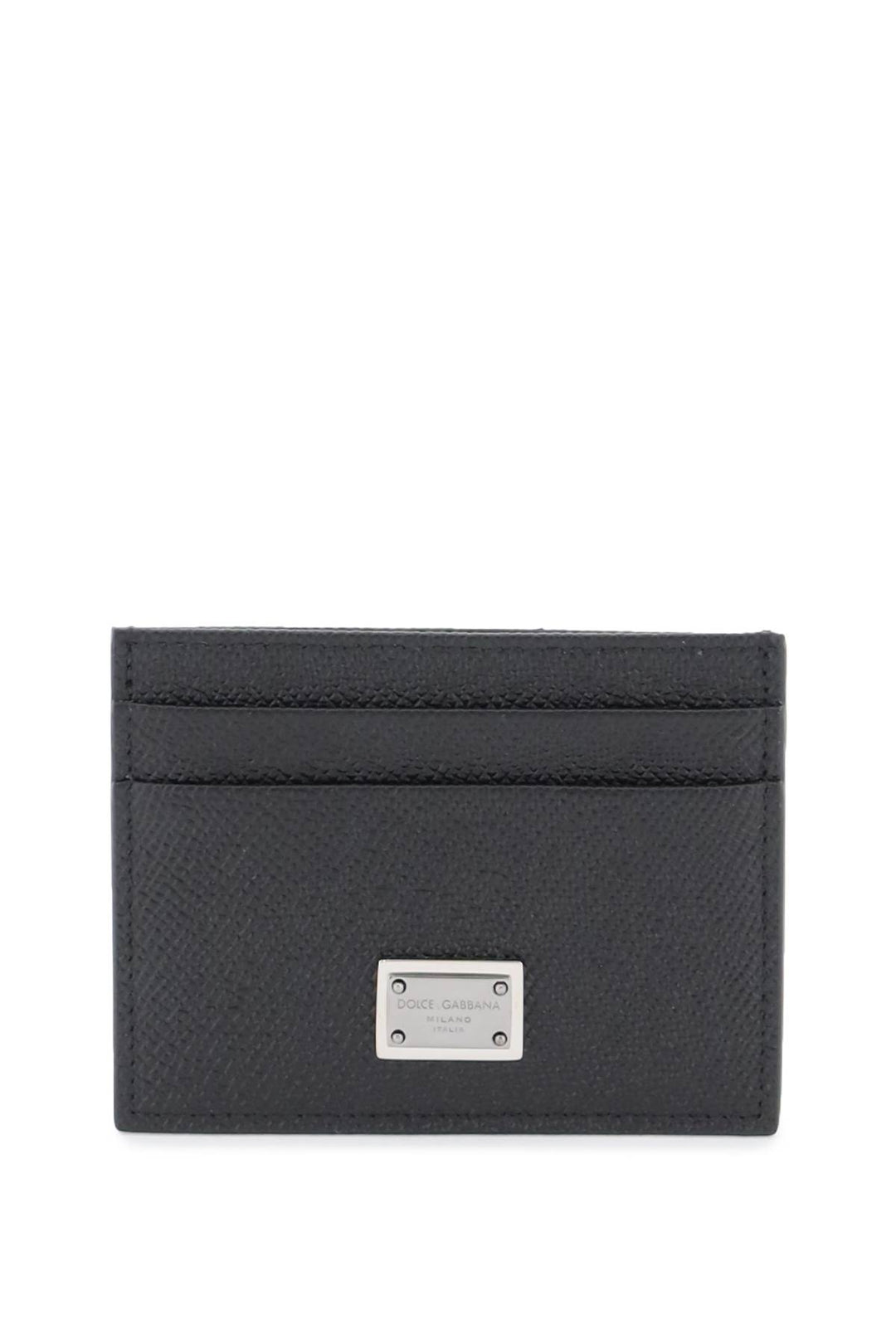 Leather Card Holder With Logo Plate - Dolce & Gabbana - Men