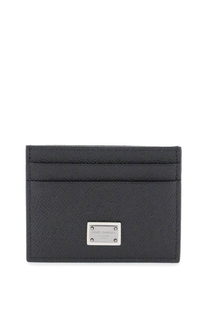 Leather Card Holder With Logo Plate - Dolce & Gabbana - Men