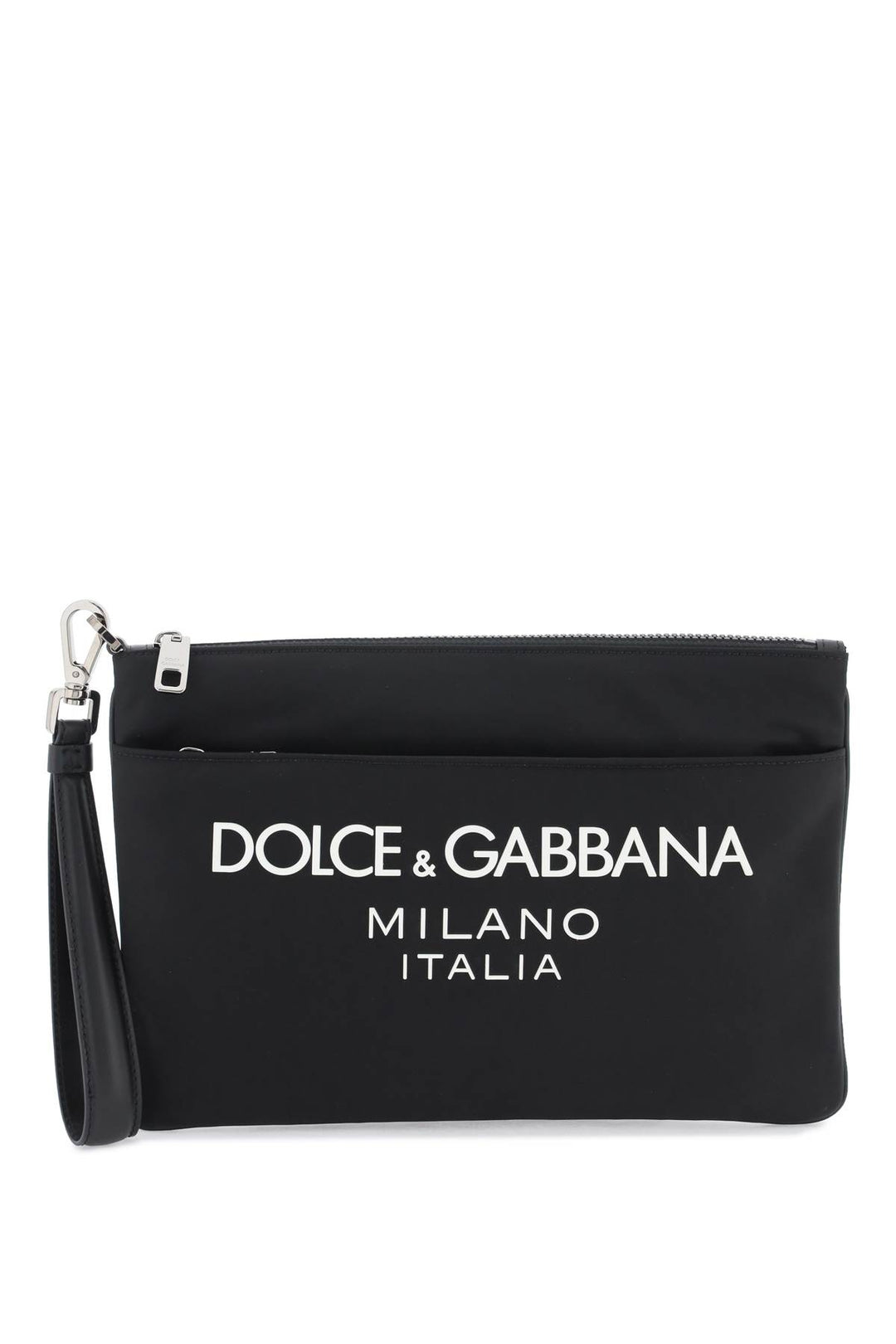 Nylon Pouch With Rubberized Logo - Dolce & Gabbana - Men