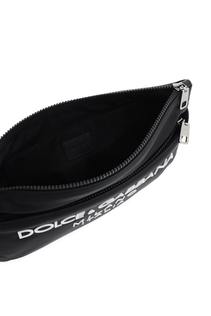 Nylon Pouch With Rubberized Logo - Dolce & Gabbana - Men