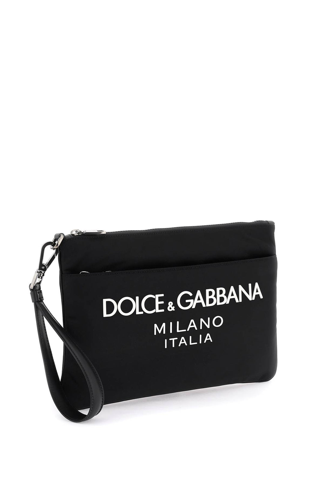 Nylon Pouch With Rubberized Logo - Dolce & Gabbana - Men