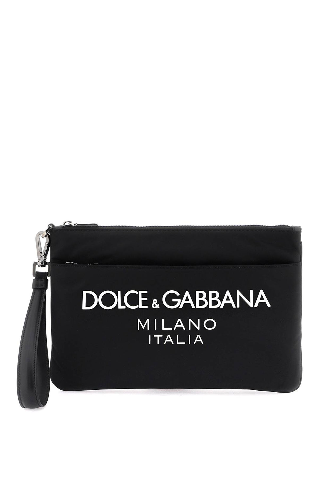 Nylon Pouch With Rubberized Logo - Dolce & Gabbana - Men