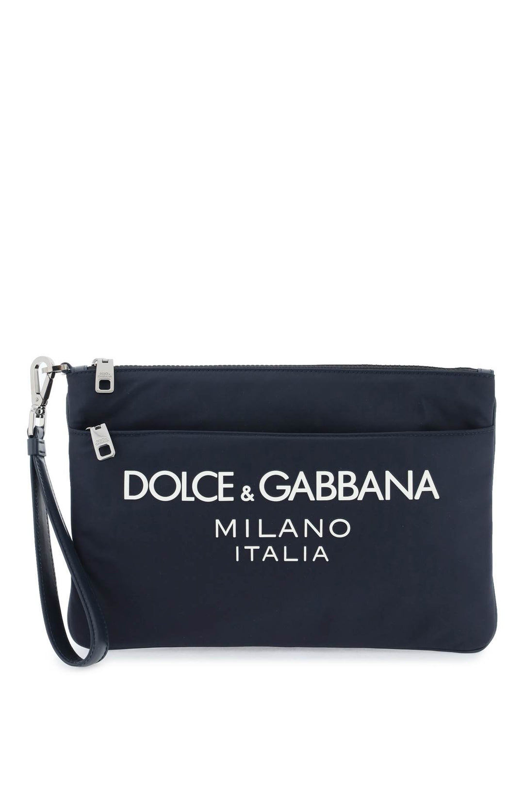 Nylon Pouch With Rubberized Logo - Dolce & Gabbana - Men