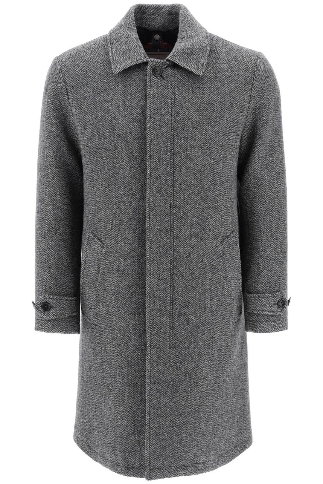 Paul Car Coat In Herringbone Wool - Baracuta - Men