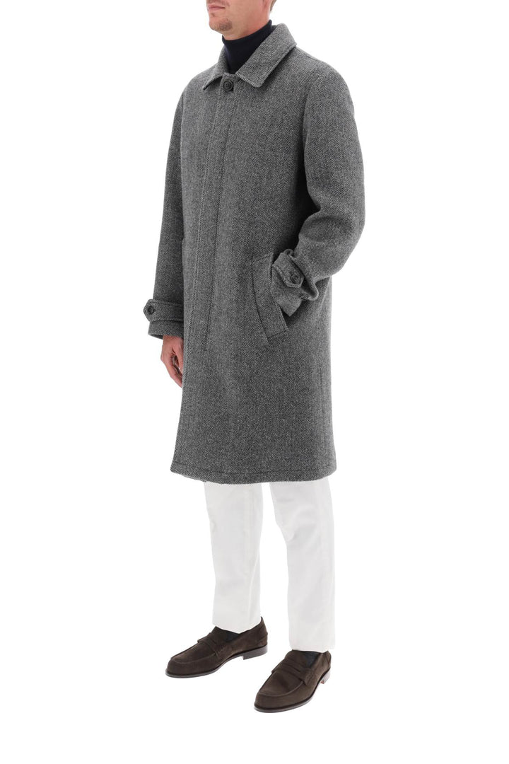 Paul Car Coat In Herringbone Wool - Baracuta - Men