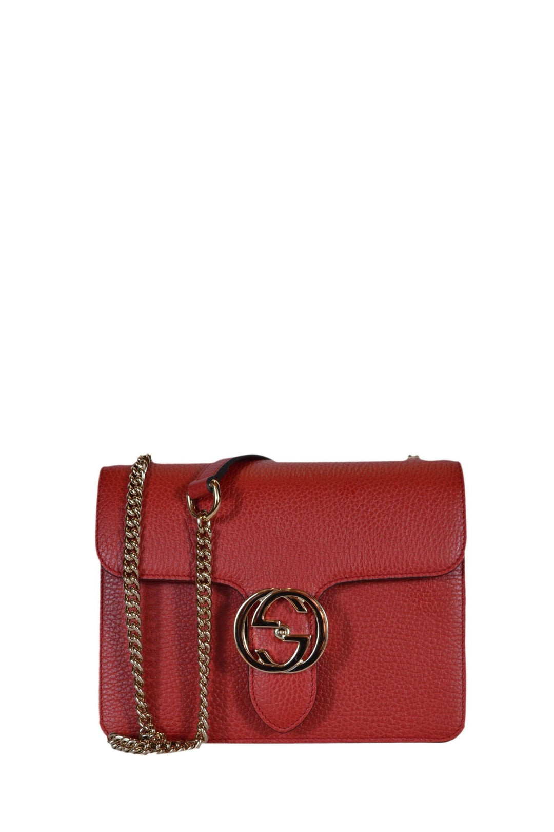 Interlocking shoulder bag GG Red Leather