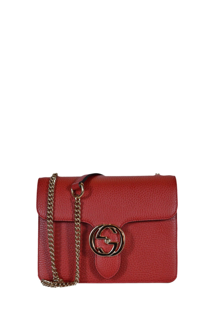 Interlocking shoulder bag GG Red Leather