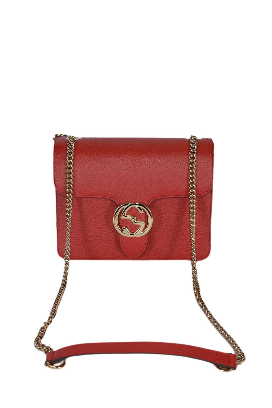 Interlocking shoulder bag GG Red Leather