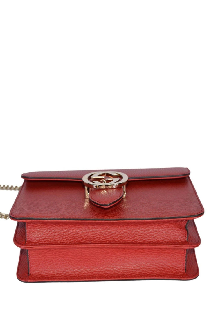 Interlocking shoulder bag GG Red Leather