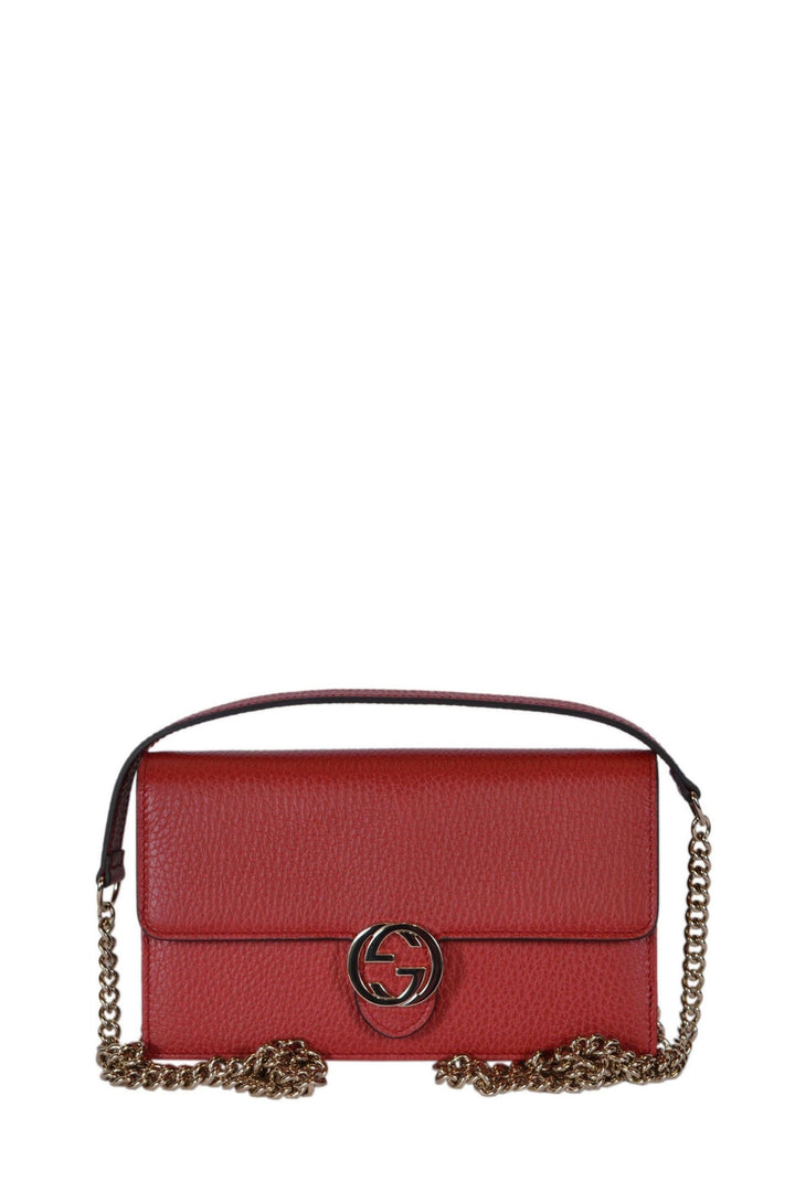 Interlocking shoulder bag GG small Red leather