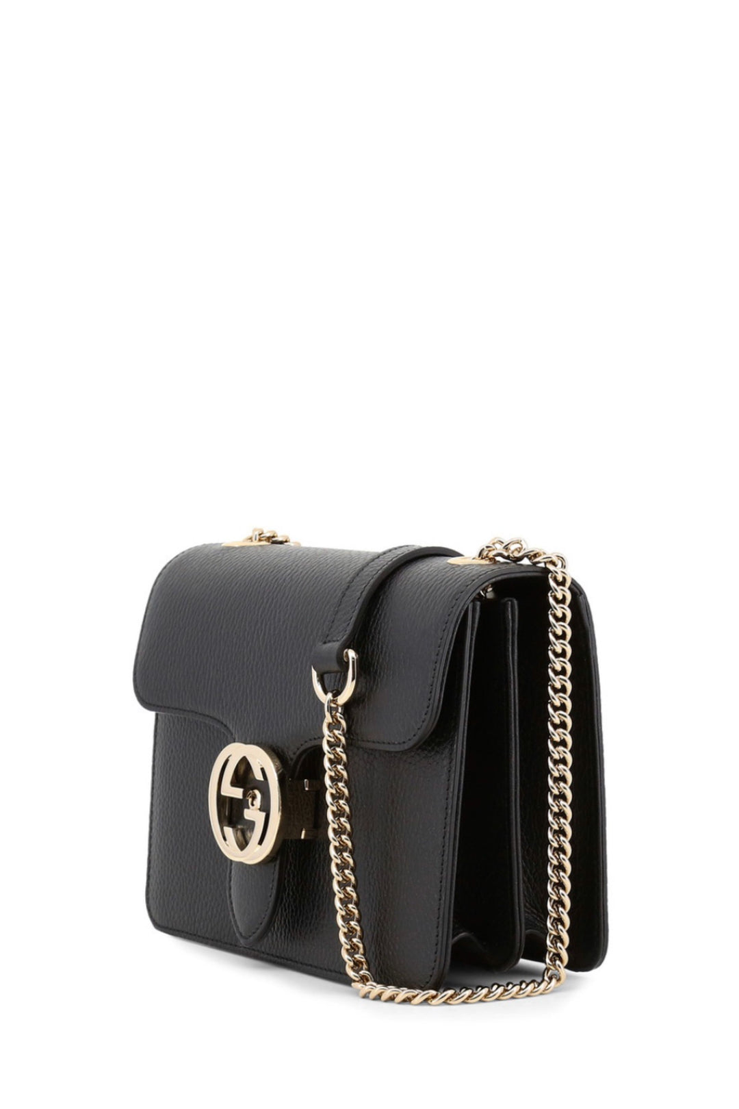 Interlocking shoulder bag GG Black Leather