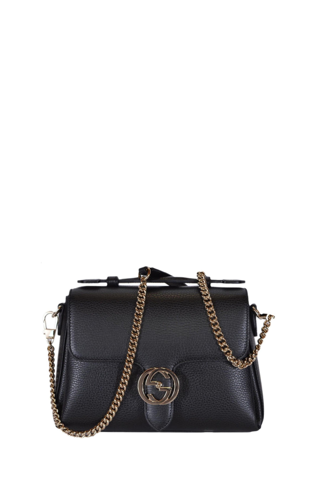 GG Shoulder Bag in Black Leather