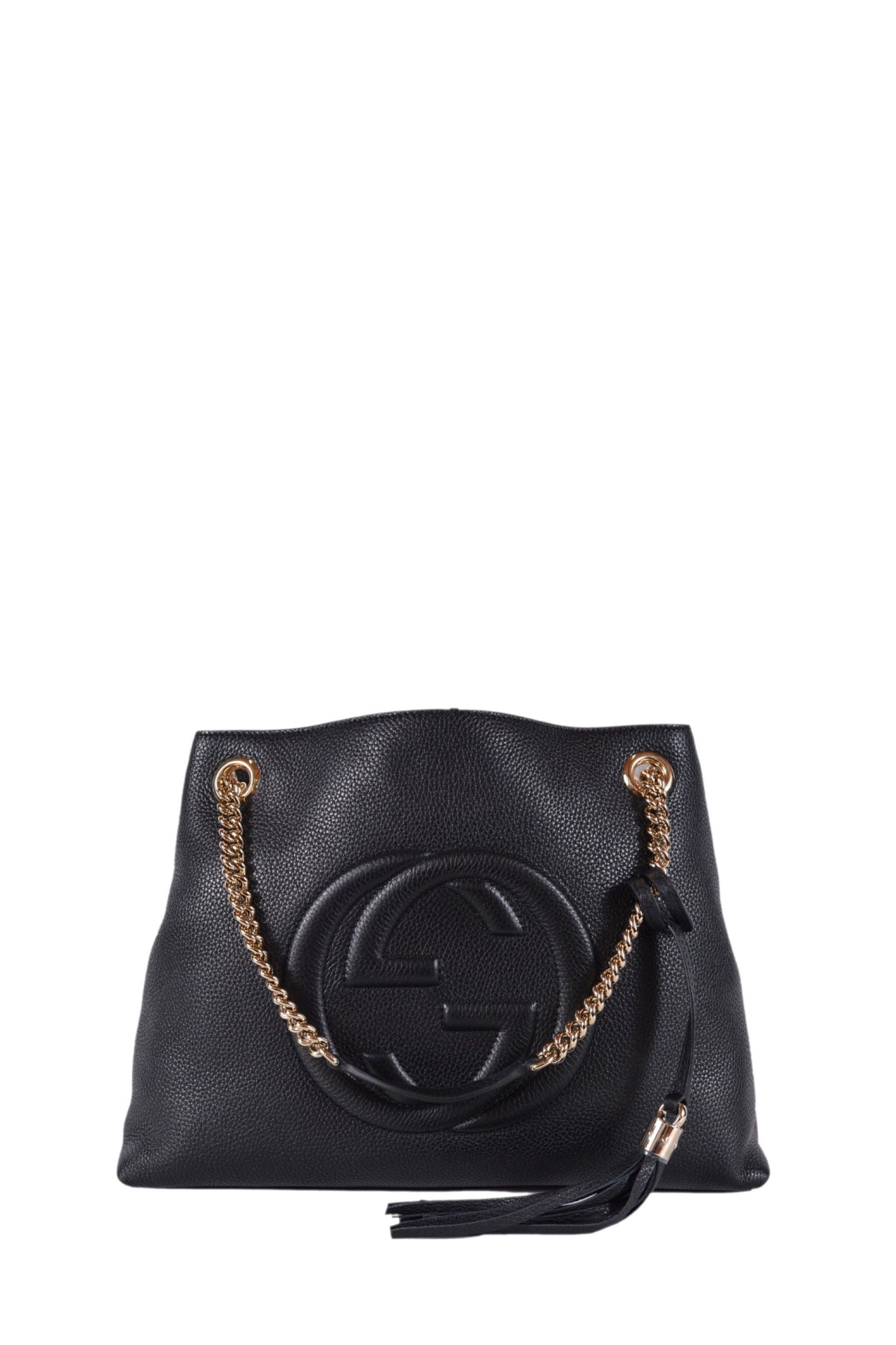 Soho GG shoulder bag in Black Leather