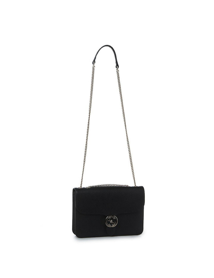 Interlocking shoulder bag GG black leather