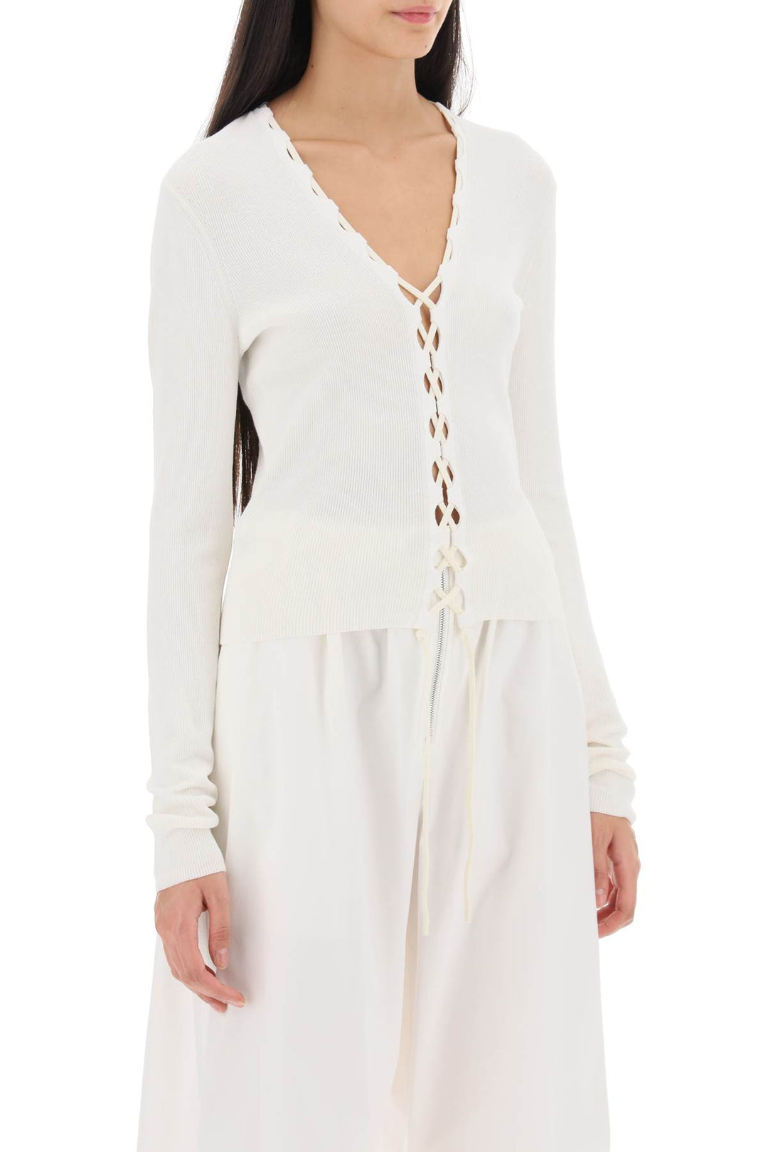 Lace Up Cardigan - Dion Lee - Women