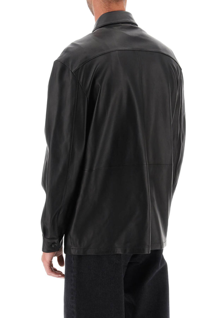 Lamb Leather Overshirt - Closed - Women