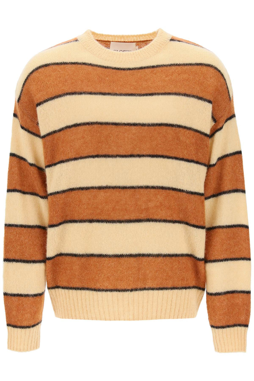 Striped Wool And Alpaca Sweater - Closed - Men