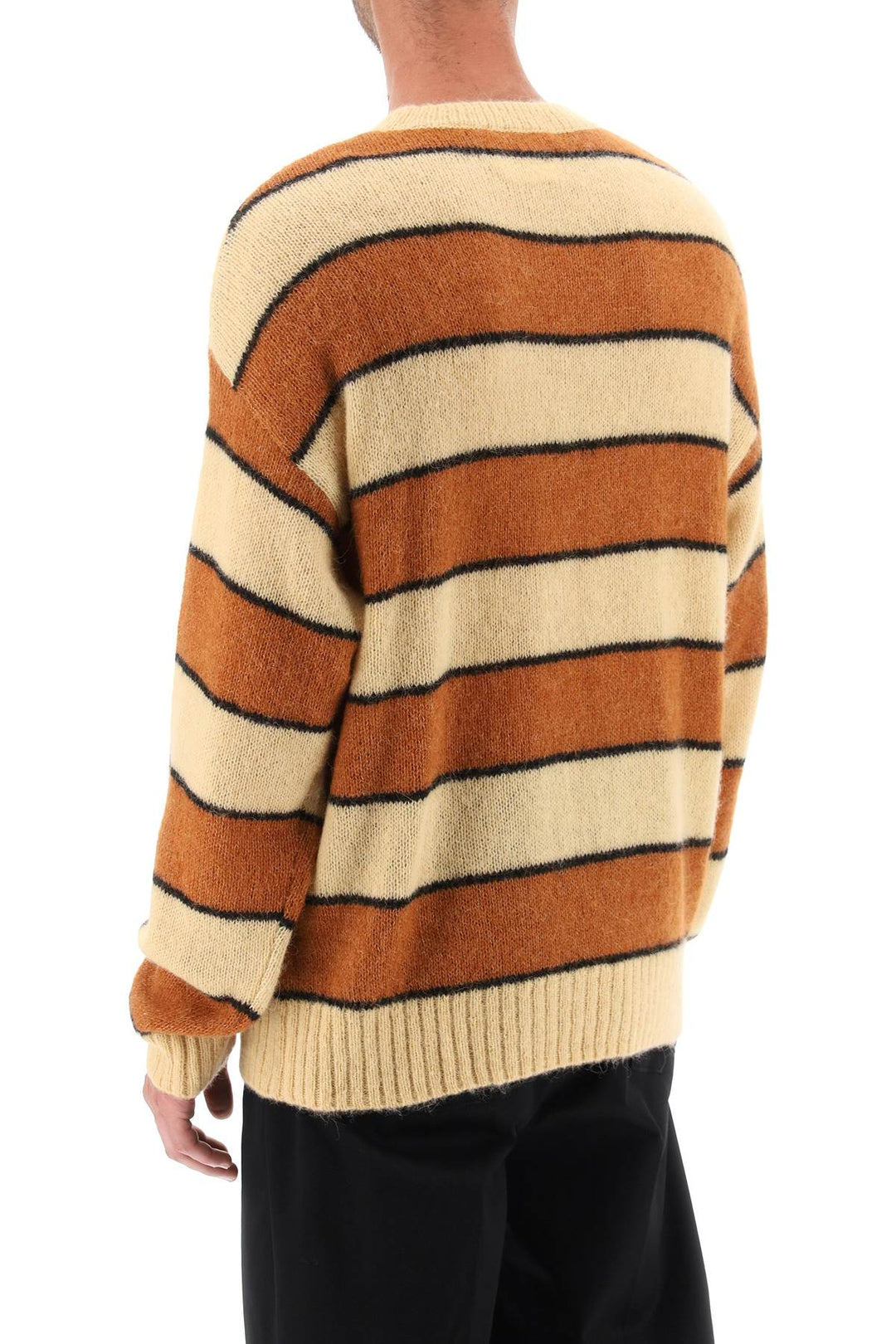 Striped Wool And Alpaca Sweater - Closed - Men